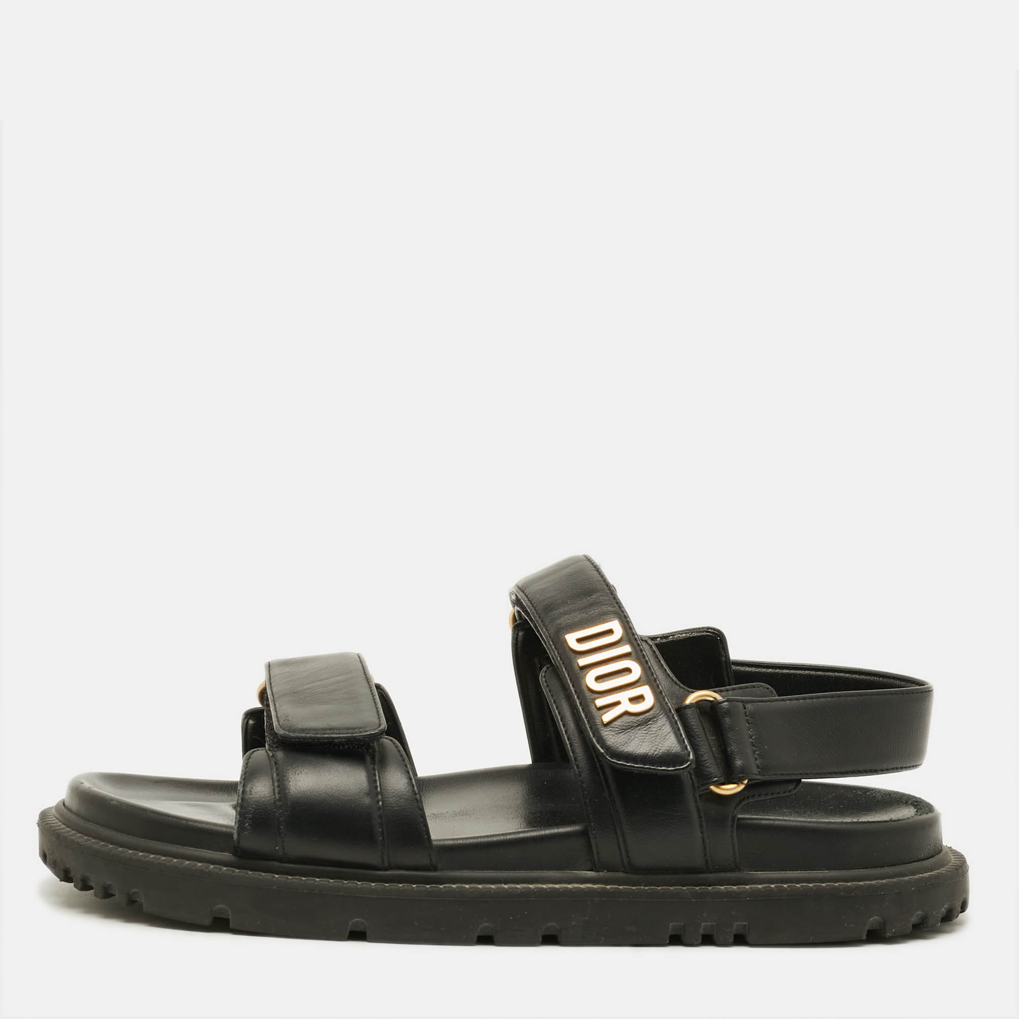 

Dior Dioract Size  Black Leather Slingback Sandals