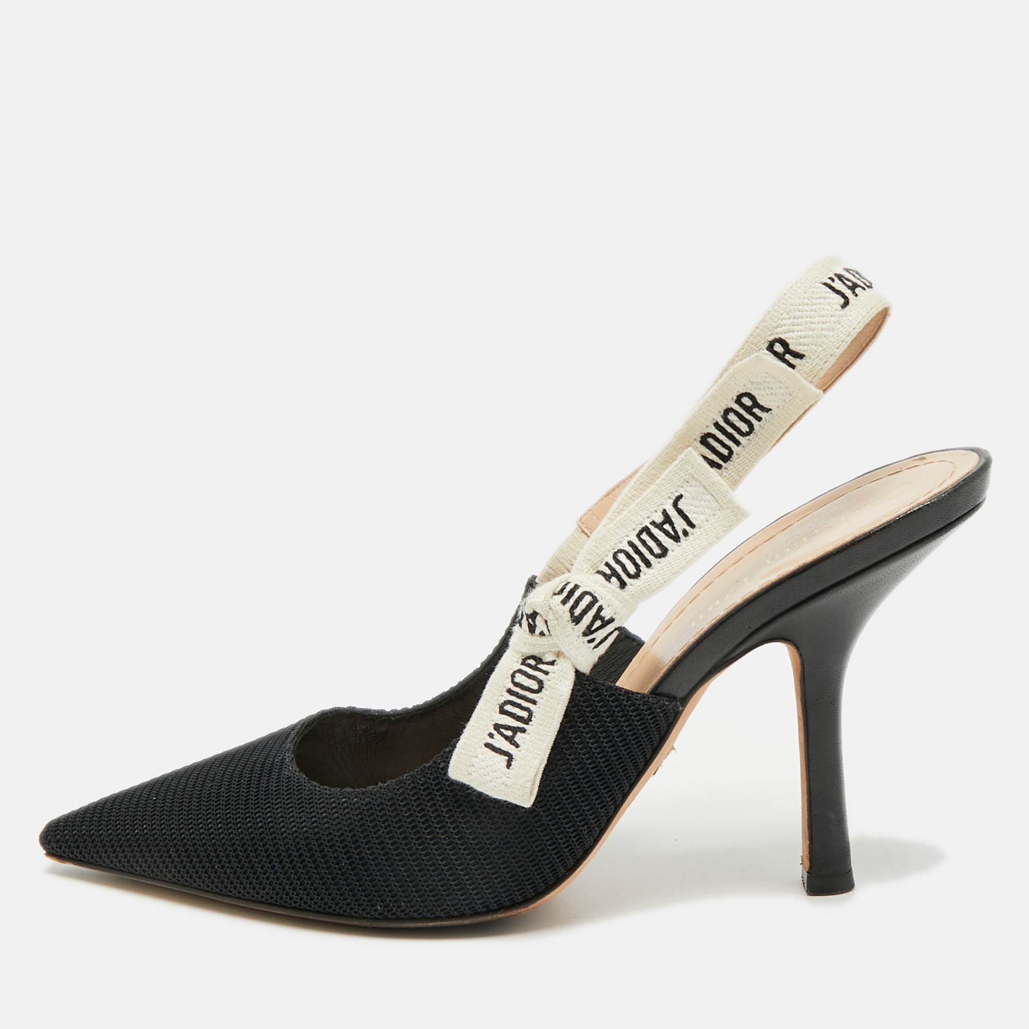 

Dior J'Adior Size  Black Canvas Slingback Pumps