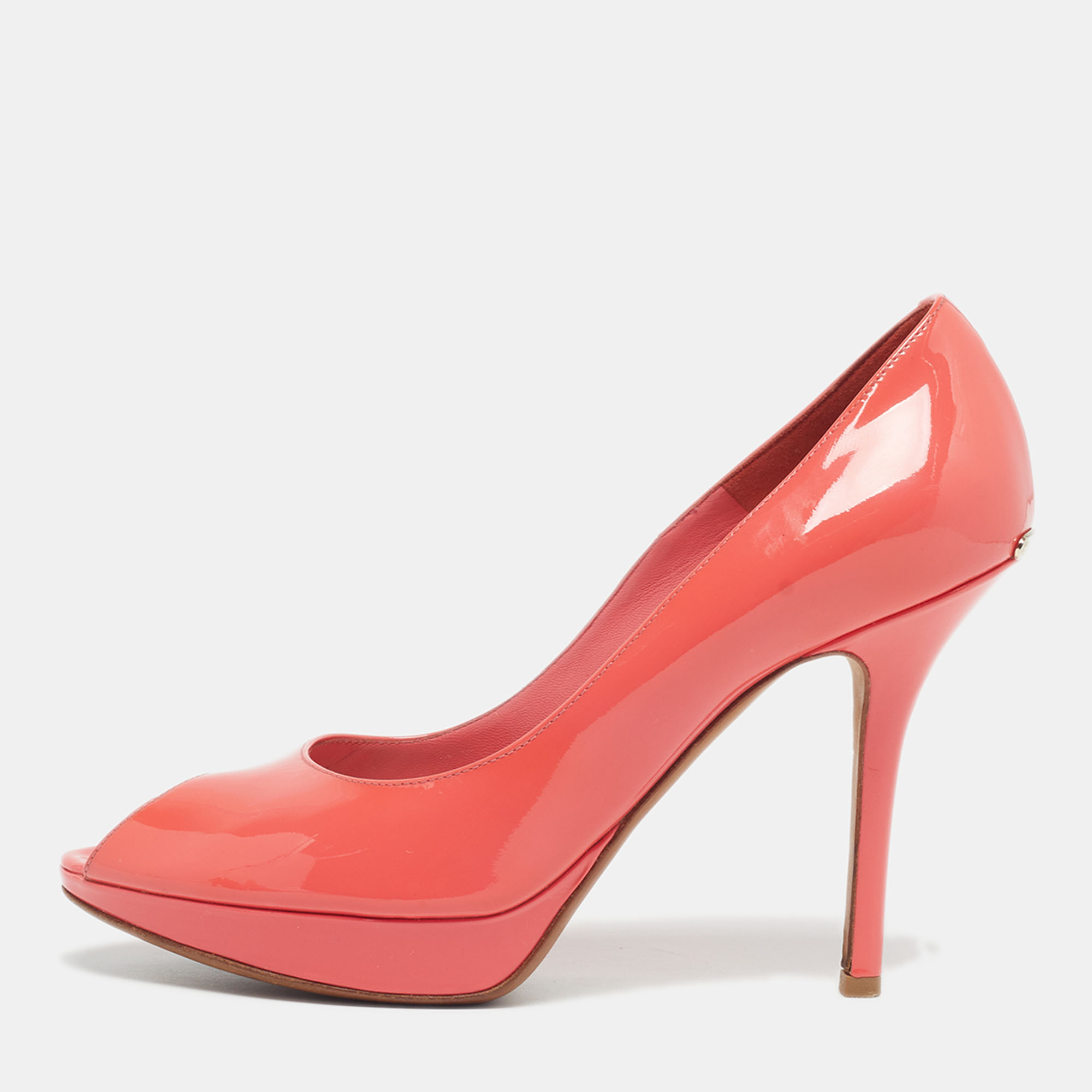 

Dior Miss Dior Size  Red Patent Leather Peep Toe Pumps