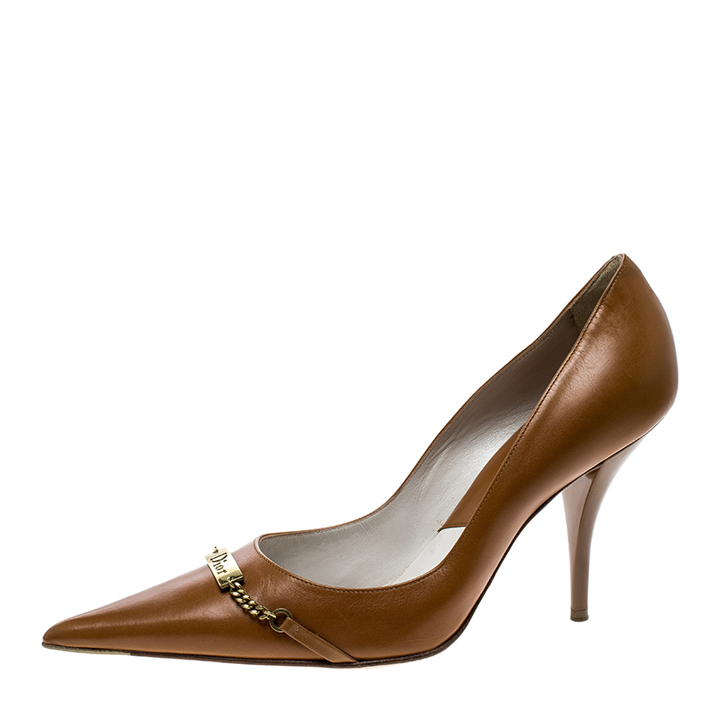 

Dior Brown Leather Pointed Toe Pumps Size