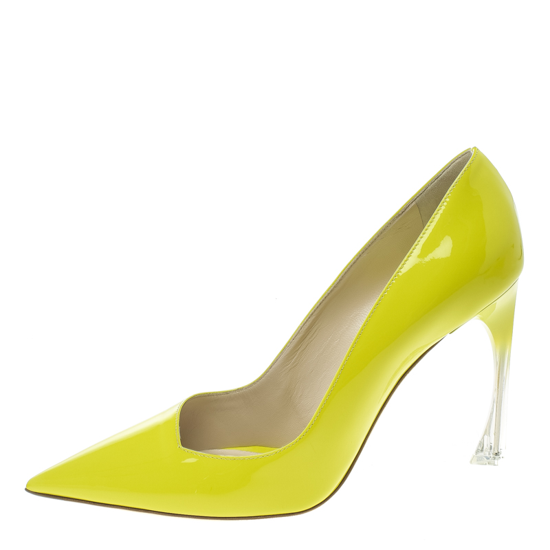 

Dior Lime Green Leather Songe Pointed Toe Pumps Size