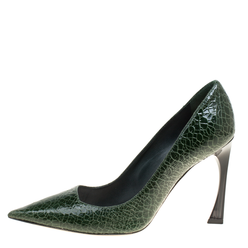 

Dior Green Crackled Leather Pointed Toe Pumps Size