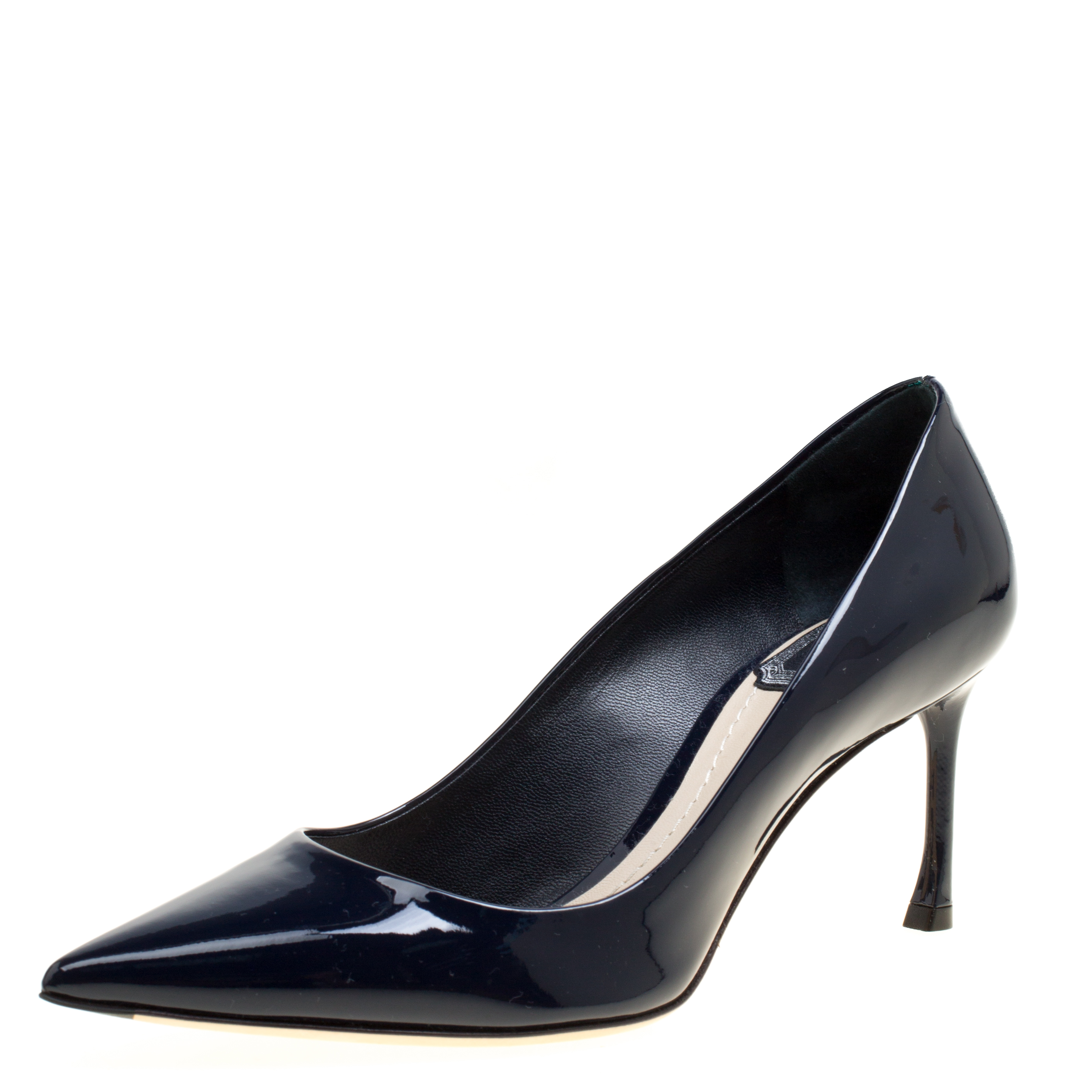 Dior Navy Blue Patent Leather Pointed 