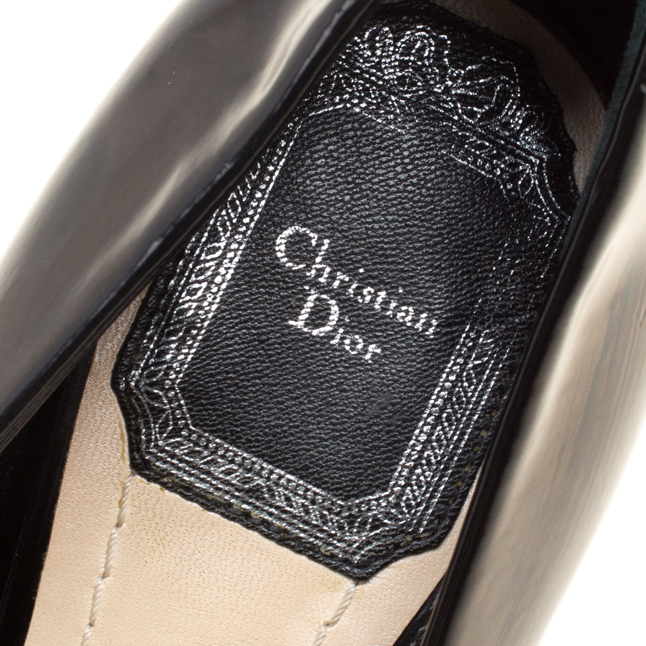 Pre-owned Dior Black Leather Peep Toe Platform Pumps Size 36