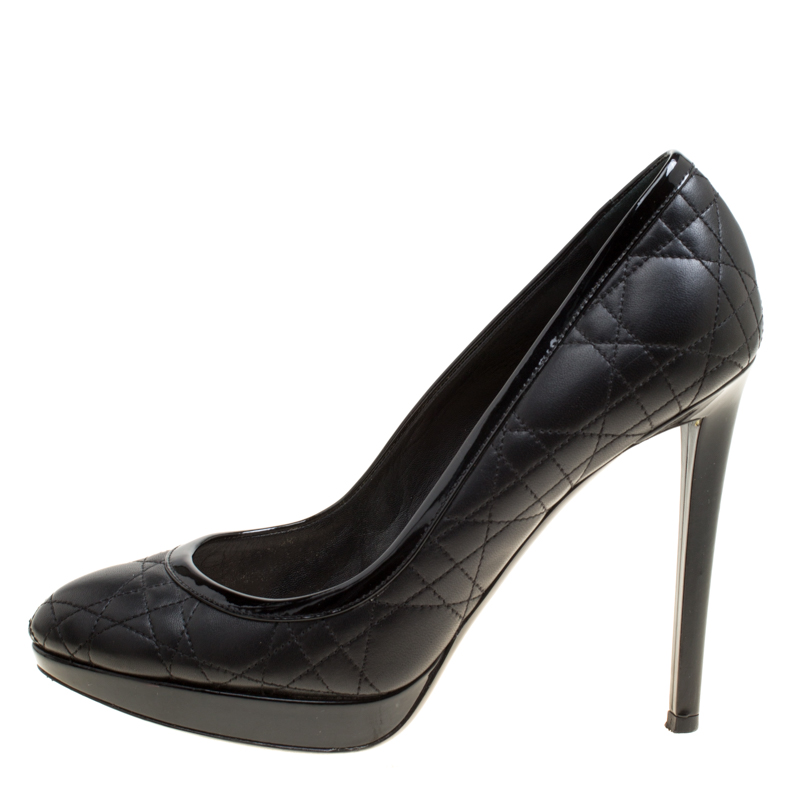 

Dior Black Quilted Cannage Leather Platform Pumps Size