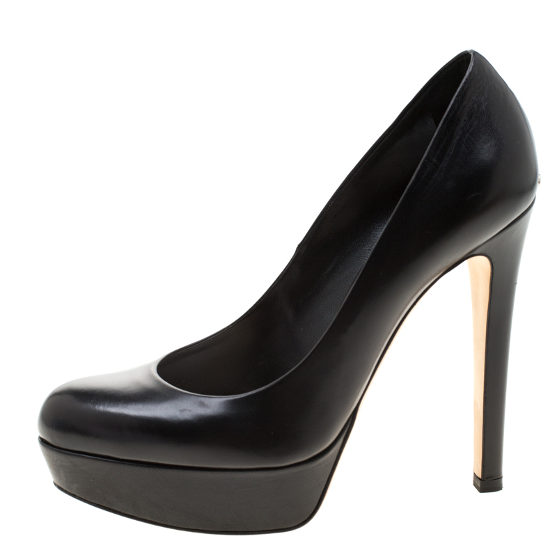 

Dior Black Leather Platform Pumps Size