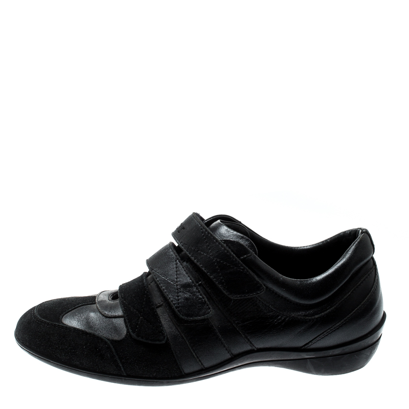 

Dior Black Leather And Suede Velcro Sneakers Size