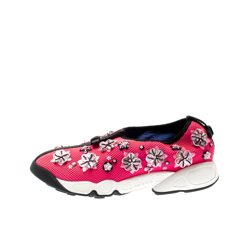 dior shoes with flowers