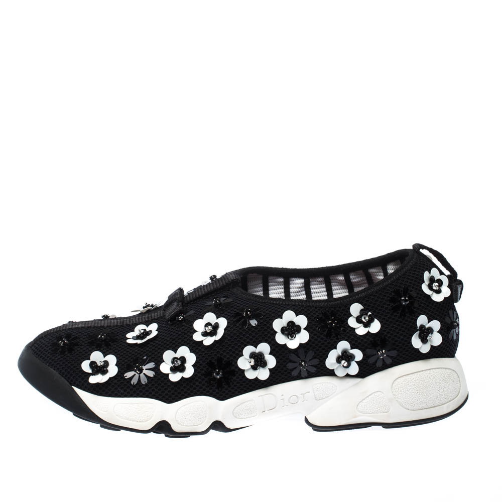 

Dior Black Mesh Fusion Embellished Sneakers Size