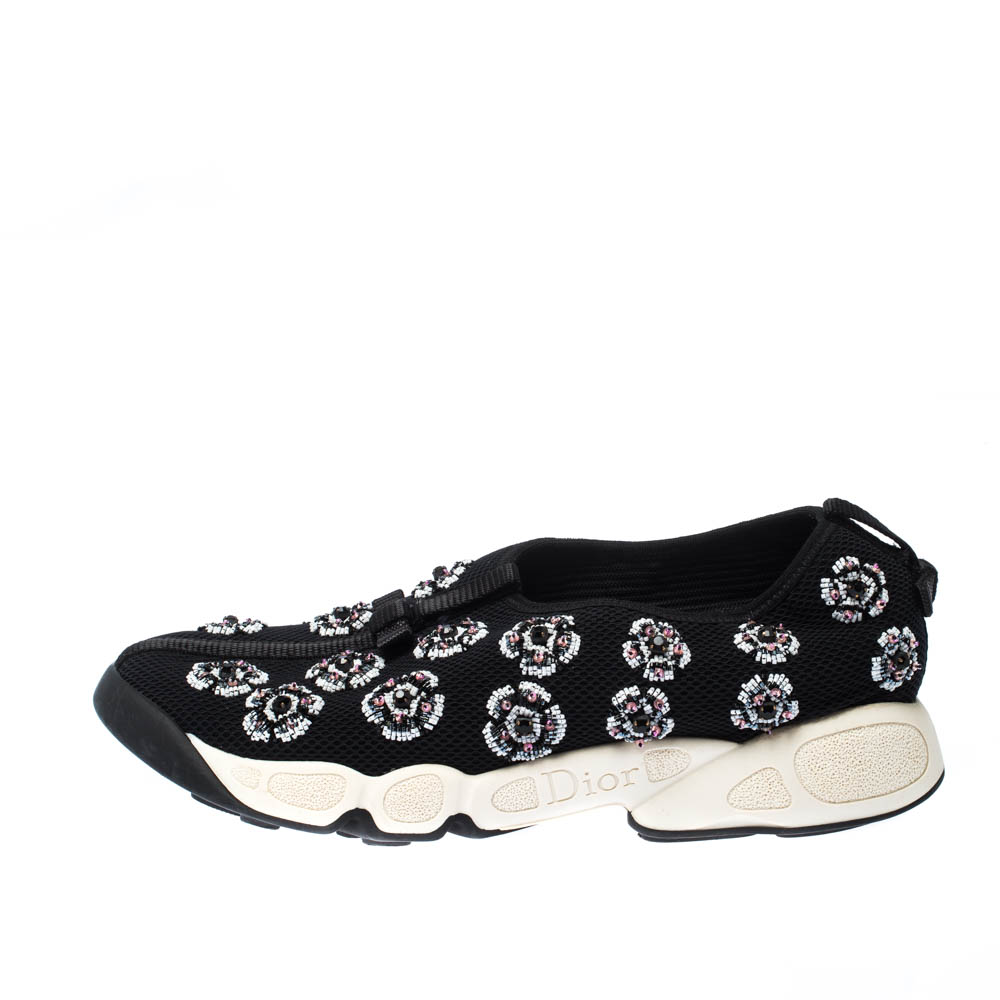 

Dior Black Mesh Fusion Embellished Sneakers Size