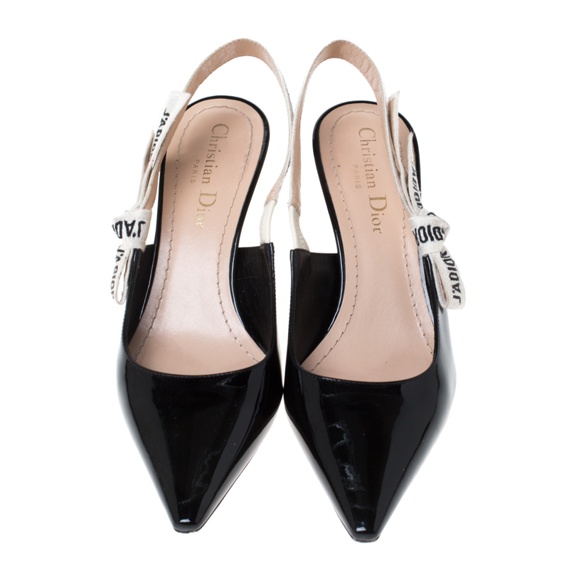 Dior Black Patent Leather J'Adior Slingback Sandals Size 36 Dior | TLC
