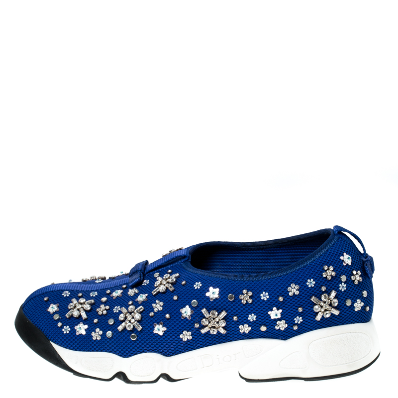 

Dior Blue Mesh Fusion Embellished Sneakers Size