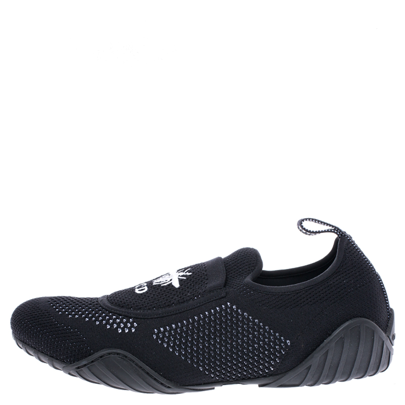 

Dior Black Stretch Knit Fabric D-Fence Slip-On Sneakers Size