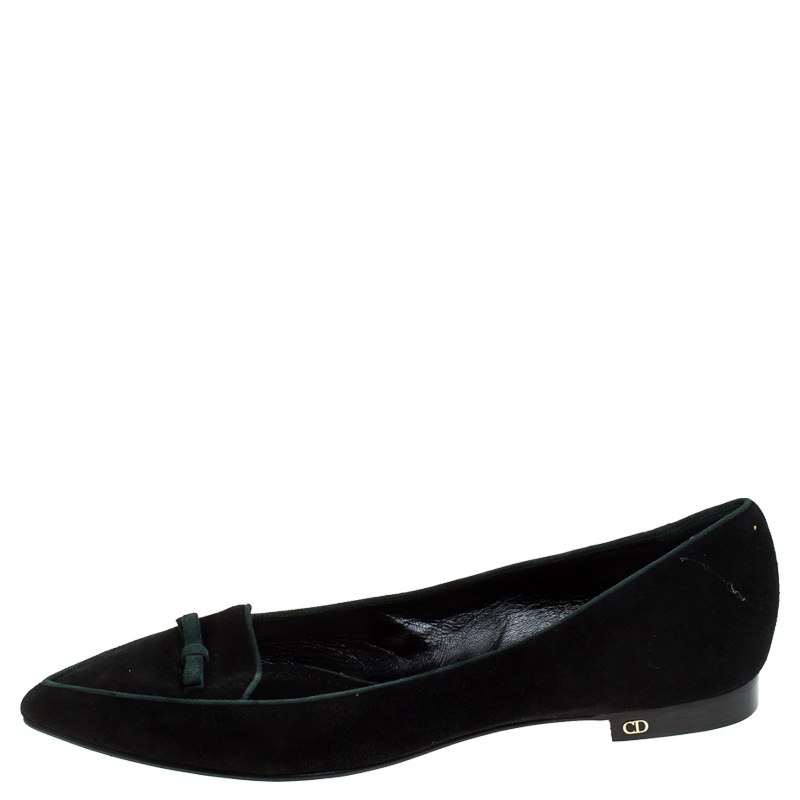 

Dior Black Suede Pointed Toe Ballet Flats Size