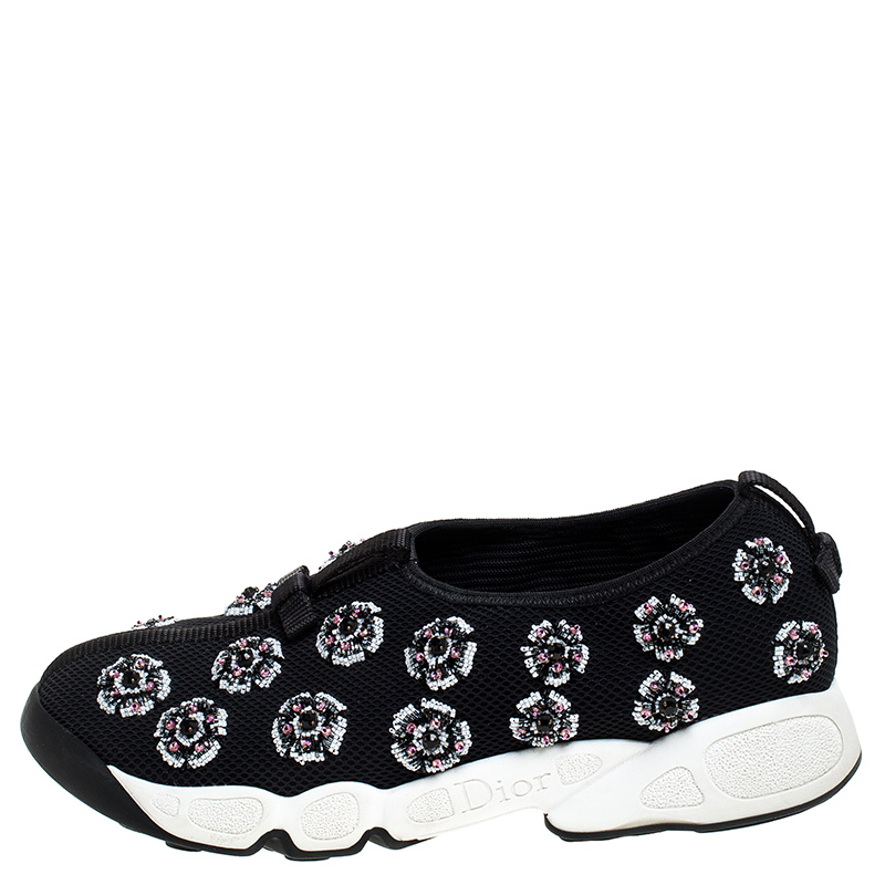 

Dior Black Mesh Fusion Embellished Sneakers Size