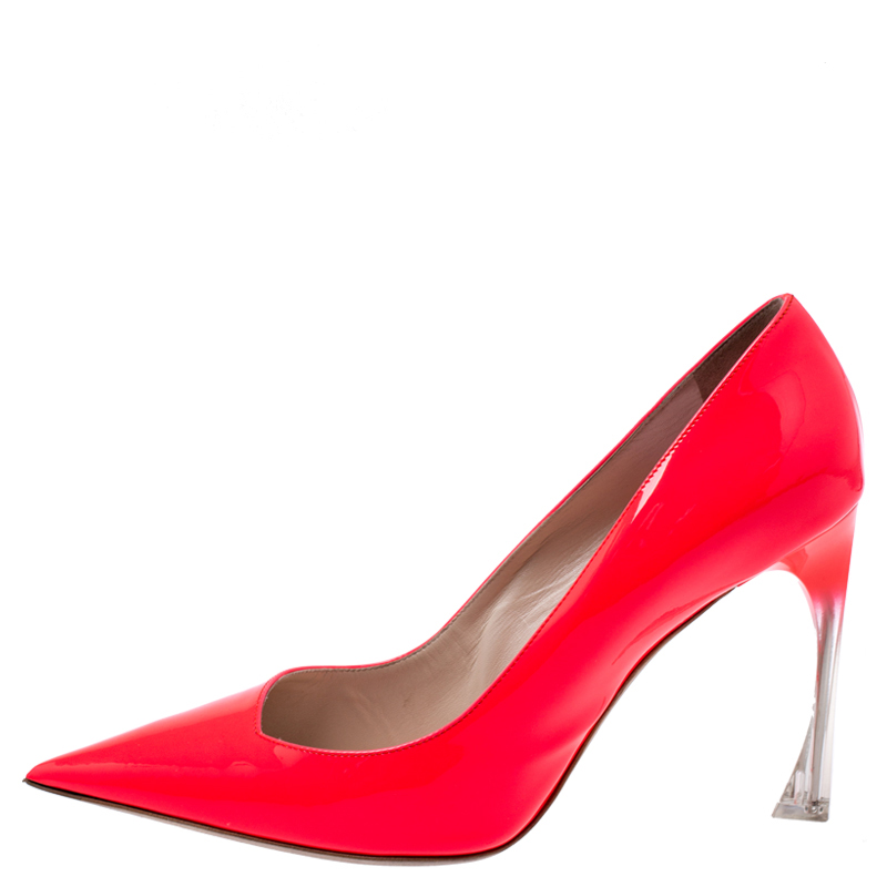 

Dior Neon Red Patent Leather Songe Pointed Toe Pumps Size