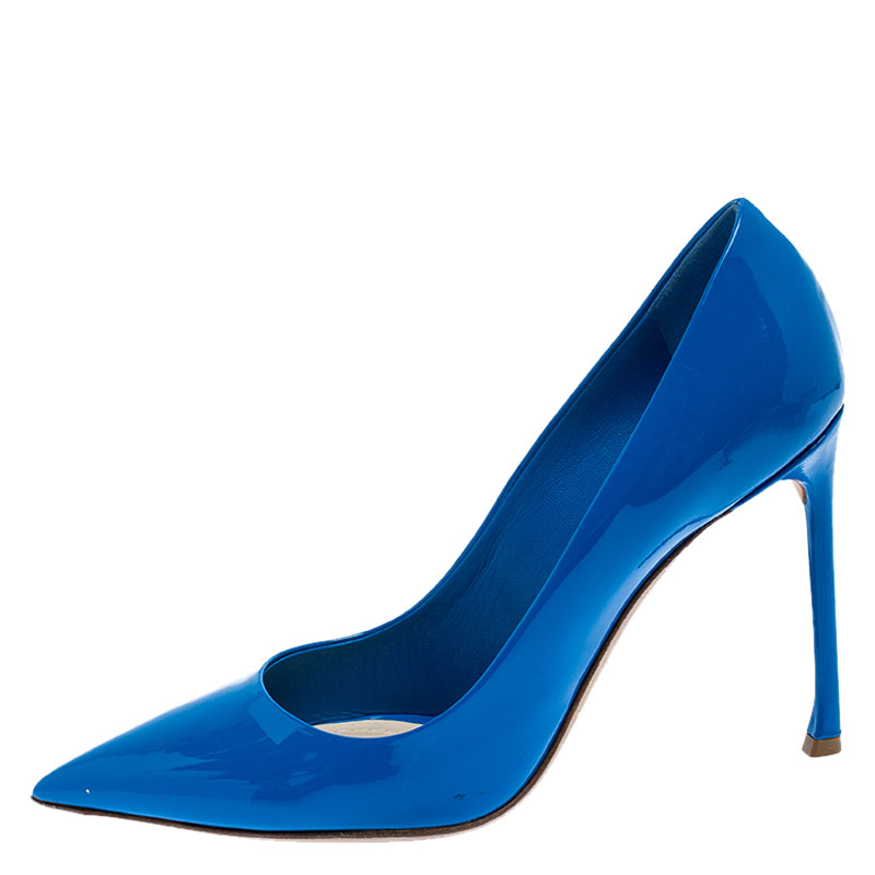 

Dior Blue Patent Leather Pointed Toe Pumps Size