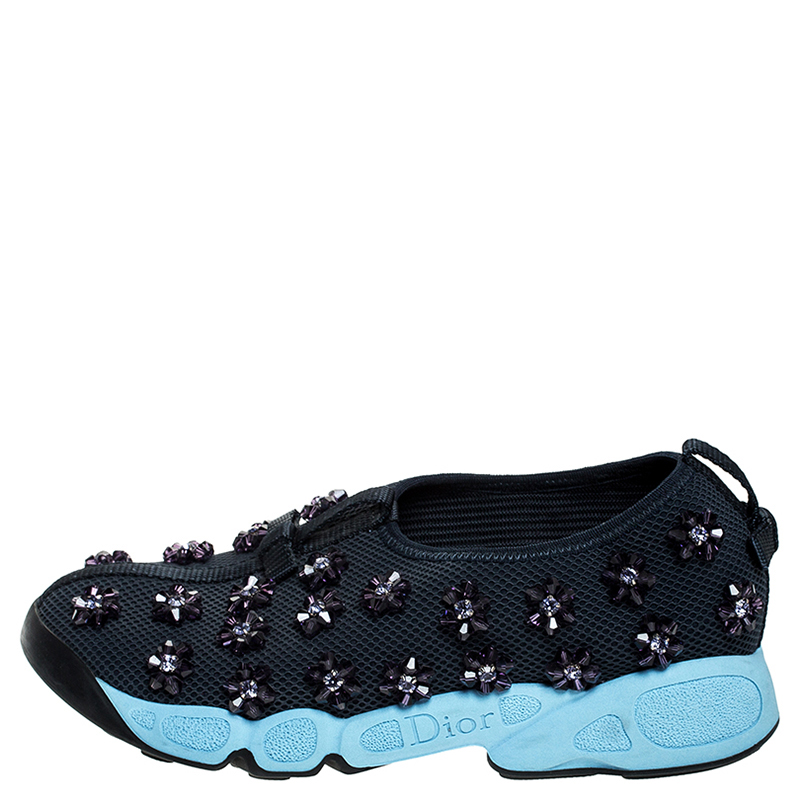 

Dior Blue Mesh Fusion Embellished Sneakers Size