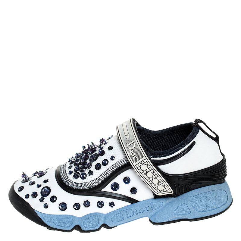 

Dior Tri Color Sequins Embellished Fabric And Mesh Fusion Sneakers Size, White
