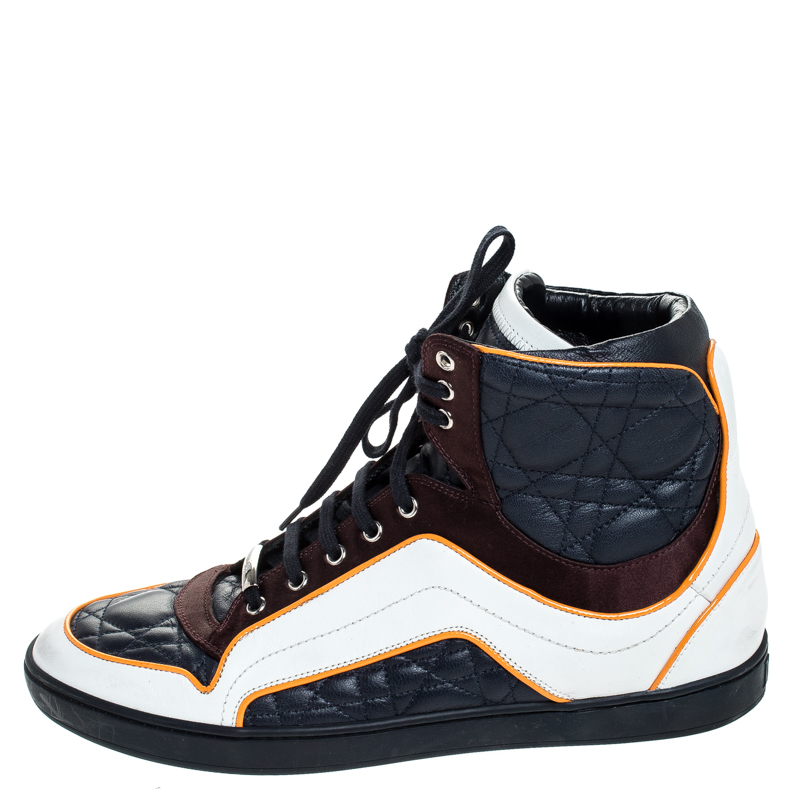 

Dior Tricolor Quilted Cannage Leather High Top Sneakers Size, Multicolor