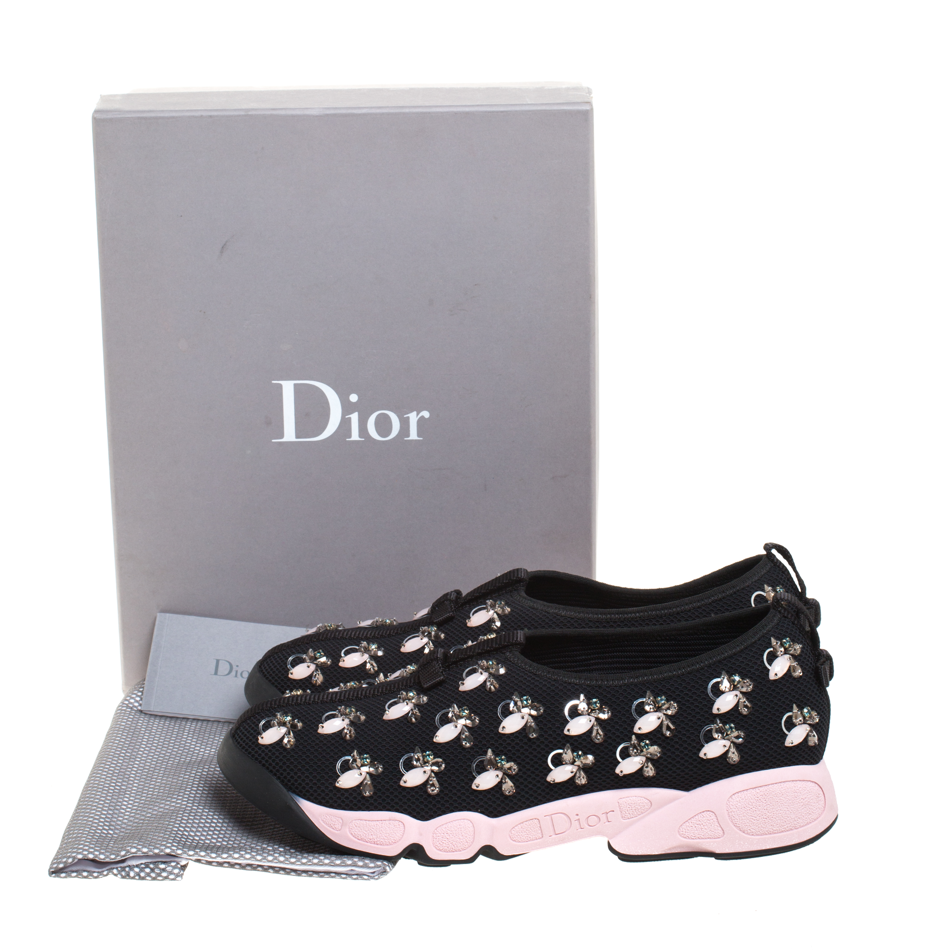 Dior Black Mesh Fusion Embellished Sneakers Size 40 Dior | TLC