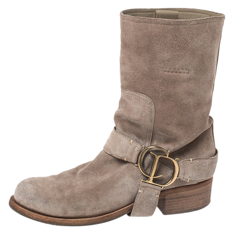 

Dior Beige Suede CD Buckle Ankle Boots Size