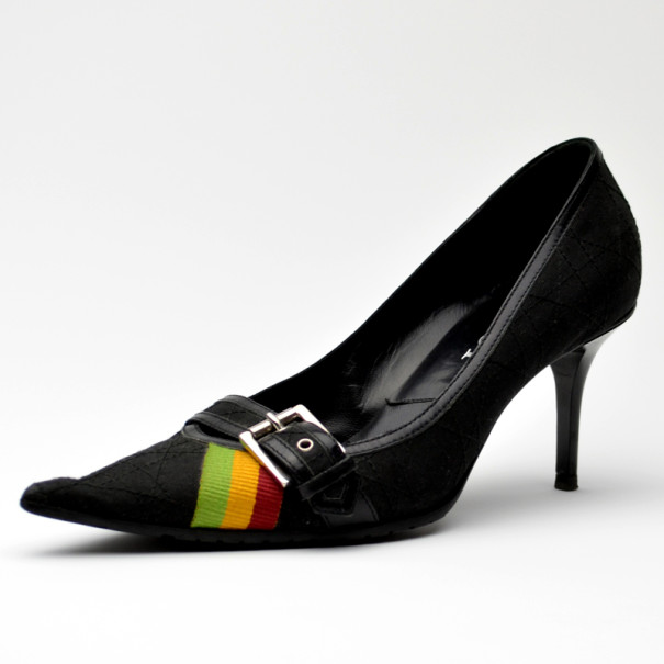 مملوكة مسبقًا Dior Black ‘Rasta’ Collection Pumps Size 39