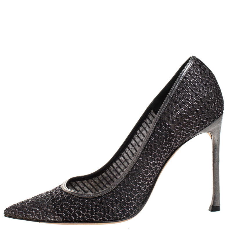 

Dior Metallic Mesh Pointed Toe Pumps Size