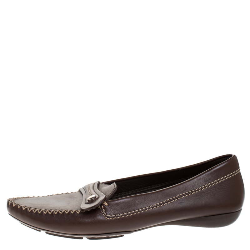 

Dior Brown Leather Slip On Loafers Size