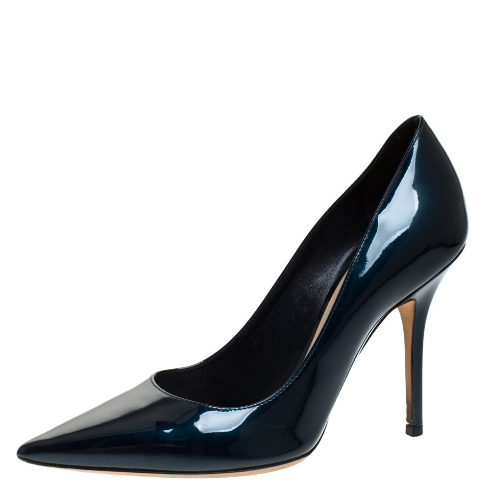 Dior Dark Blue Patent Leather Pointed 
