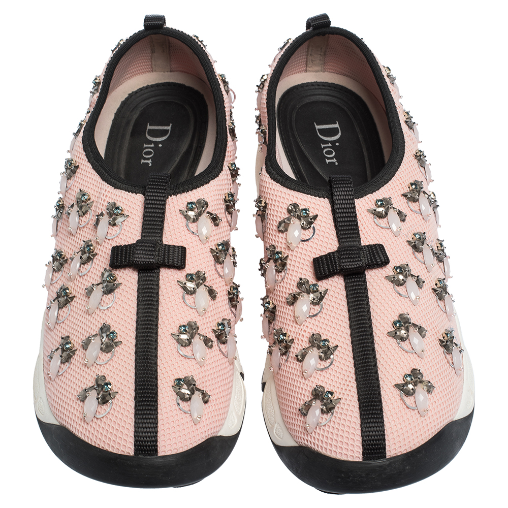 Dior Pink Mesh Fusion Embellished Sneakers Size 39 Dior | TLC