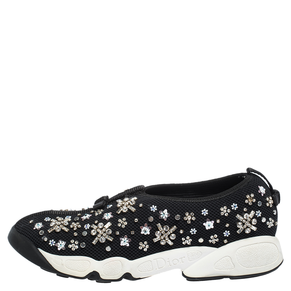 

Dior Black Mesh Fusion Embellished Sneakers Size