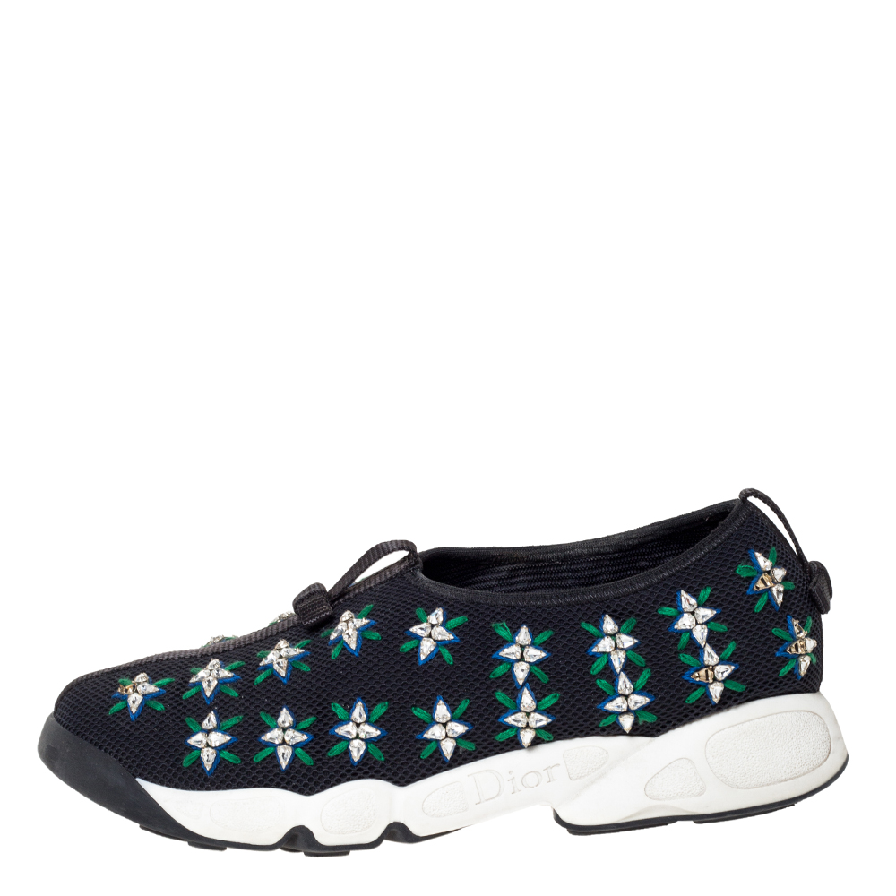 

Dior Black/Green Mesh Fusion Slip On Sneakers Size