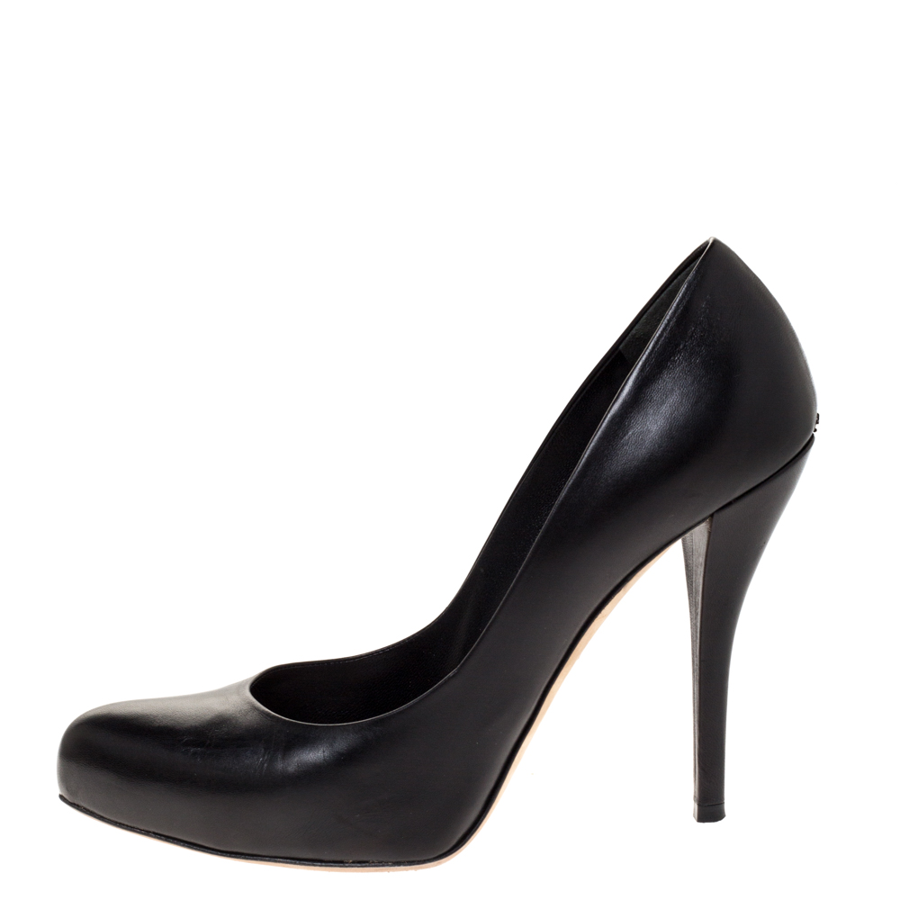 Dior Black Leather Miss Dior Pointed Toe Pumps Size