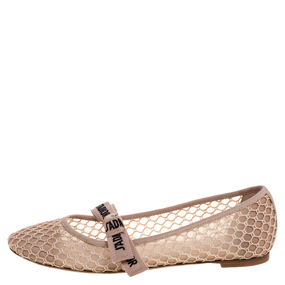 

Dior Beige Mesh Miss J'adior Ballet Flats Size