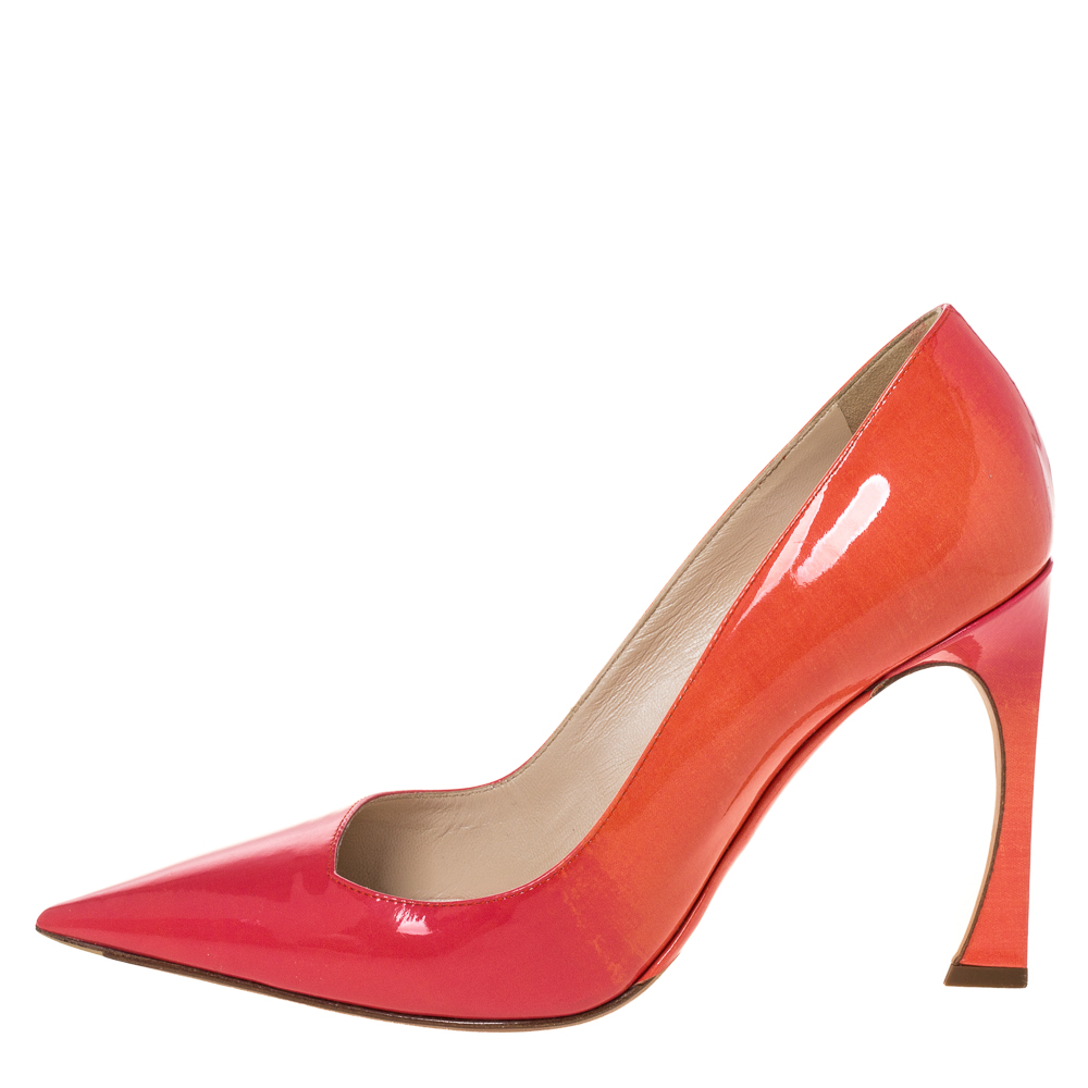 

Dior Two Tone Patent Leather Pointed Toe Pumps Size, Orange