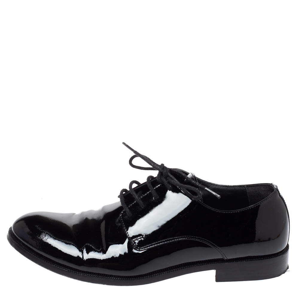 

Dior Black Patent Leather Lace Up Derby Size