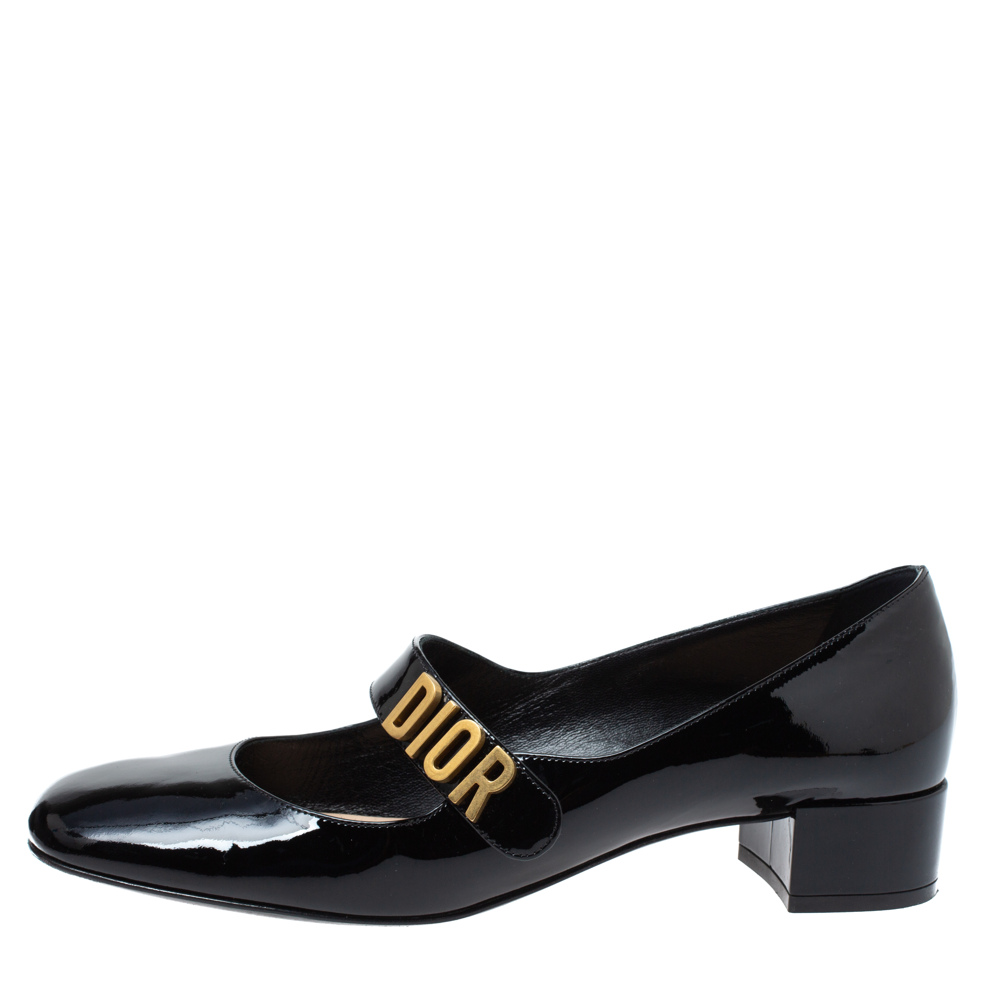 

Dior Black Patent Leather Baby-D Mary Jane Pumps Size