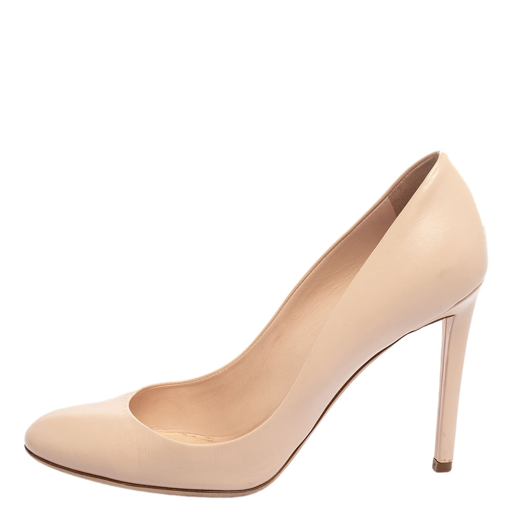 

Dior Blush Pink Leather Round Toe Pumps Size