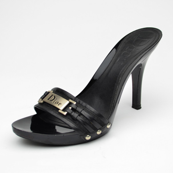 Christian Dior Black Leather High Heel 