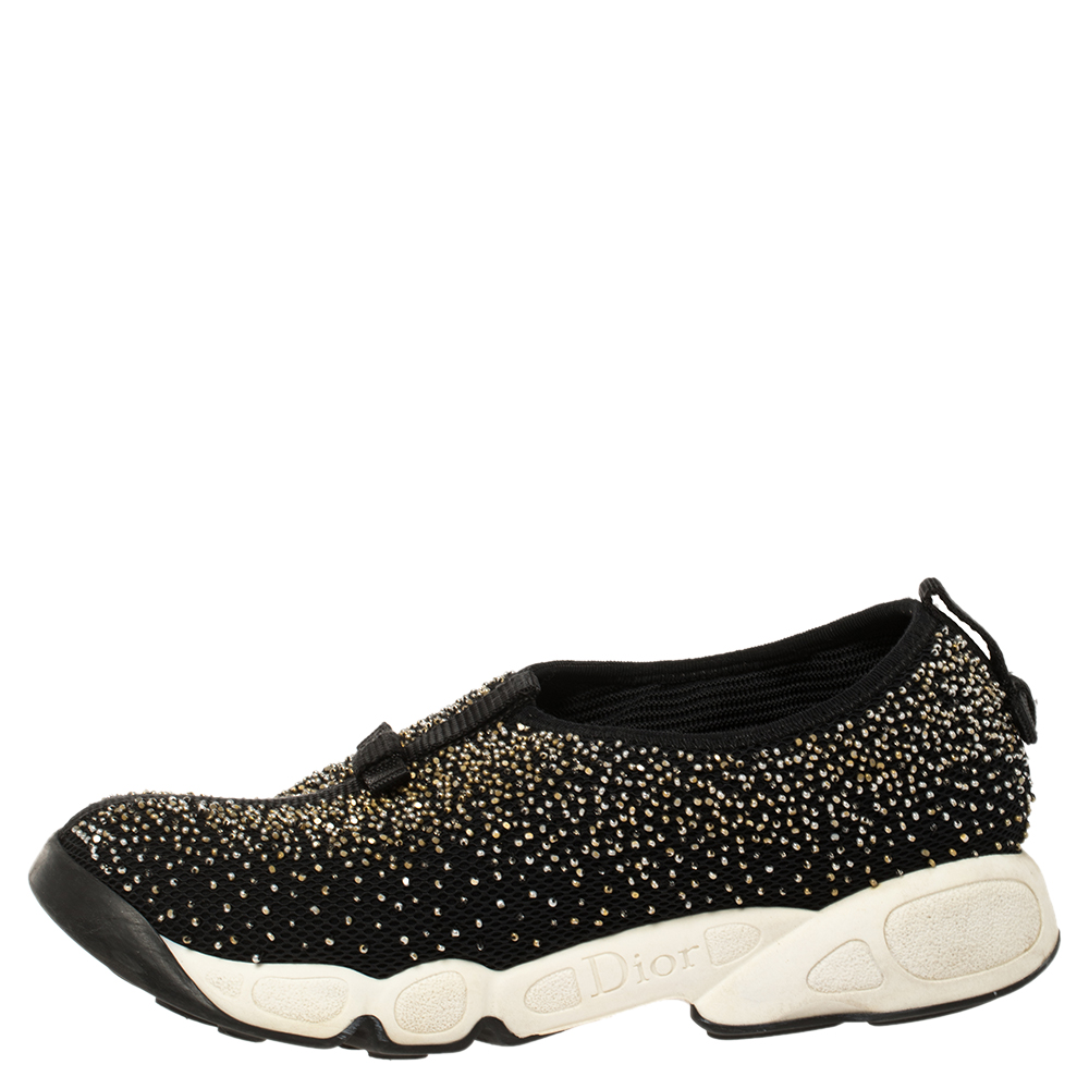 

Dior Black Mesh Fusion Beaded Slip On Sneakers Size