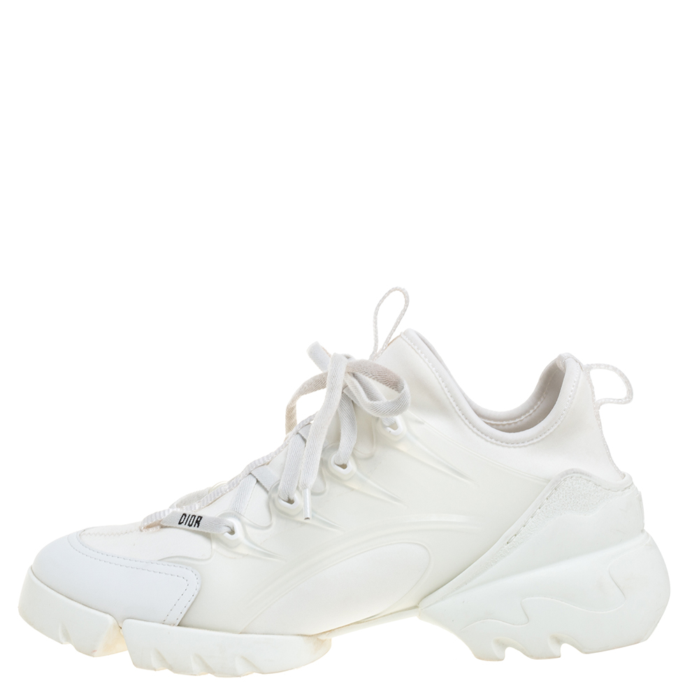 

Dior White Elastic Fabric and Rubber D-Connect Sneakers Size