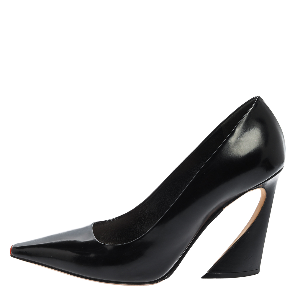 

Dior Black Leather Pointed Toe Curved Heel Pumps Size