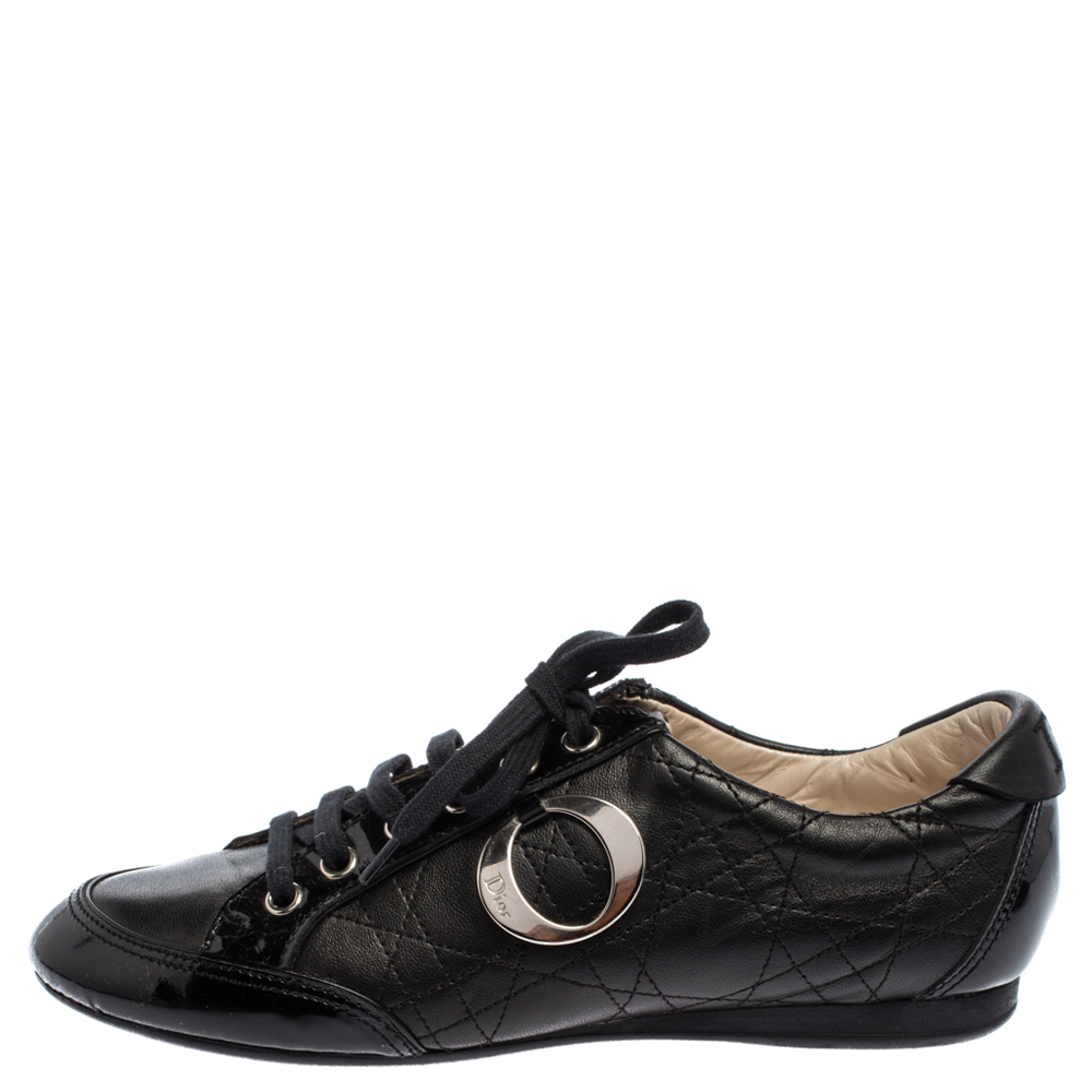 

Dior Black Cannage Leather Low Top Sneakers Size