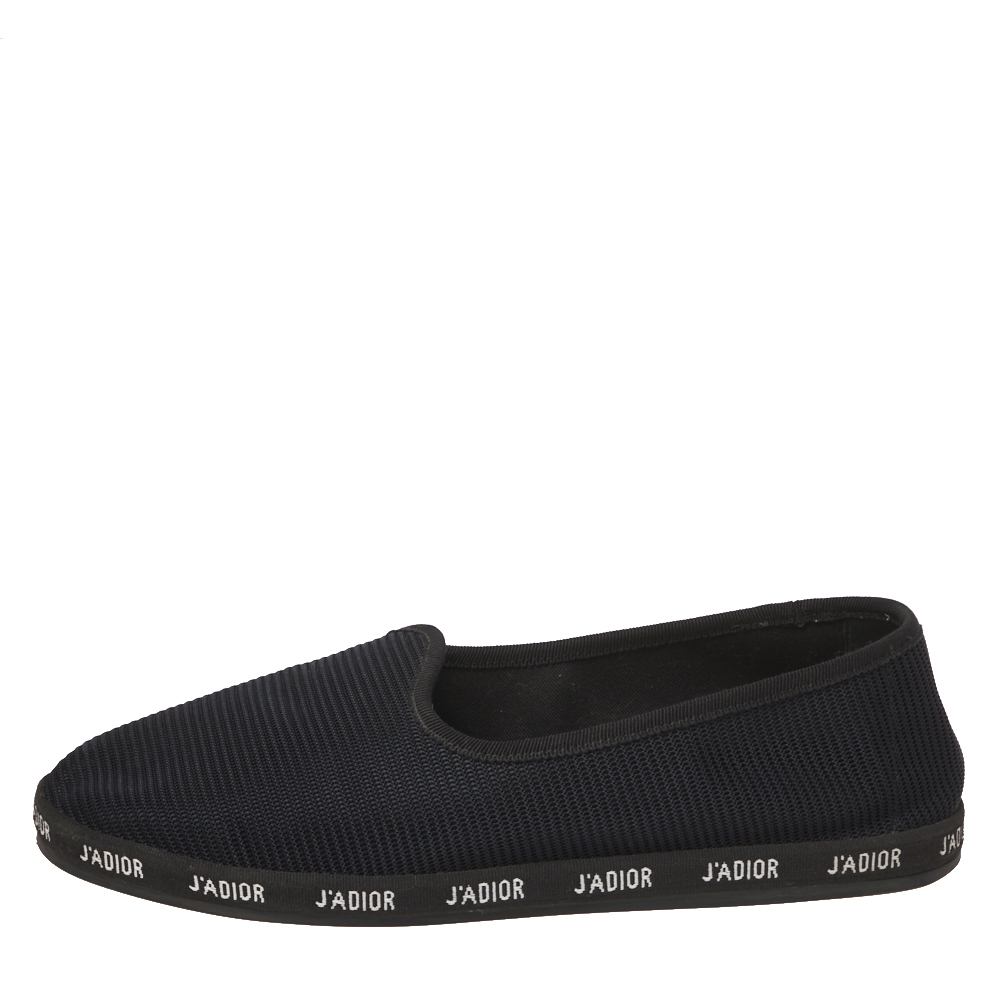 

Dior Black Technical Fabric J'adior Slip on Flats Size