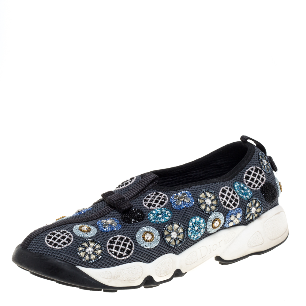 

Dior Grey Mesh Fusion Embellished Sneakers Size