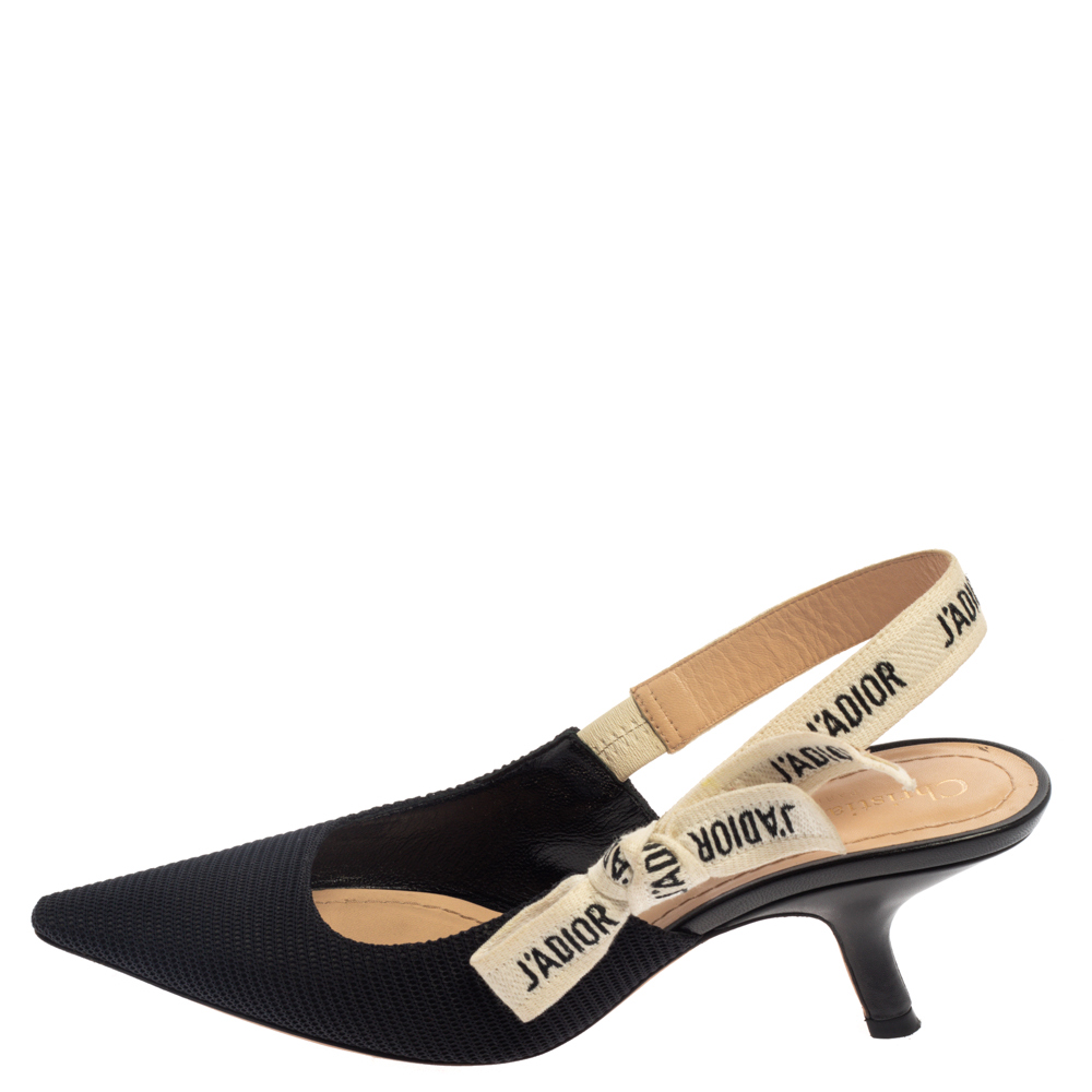 

Dior Black Fabric J'Adior Slingback Pointed Toe Pumps Size
