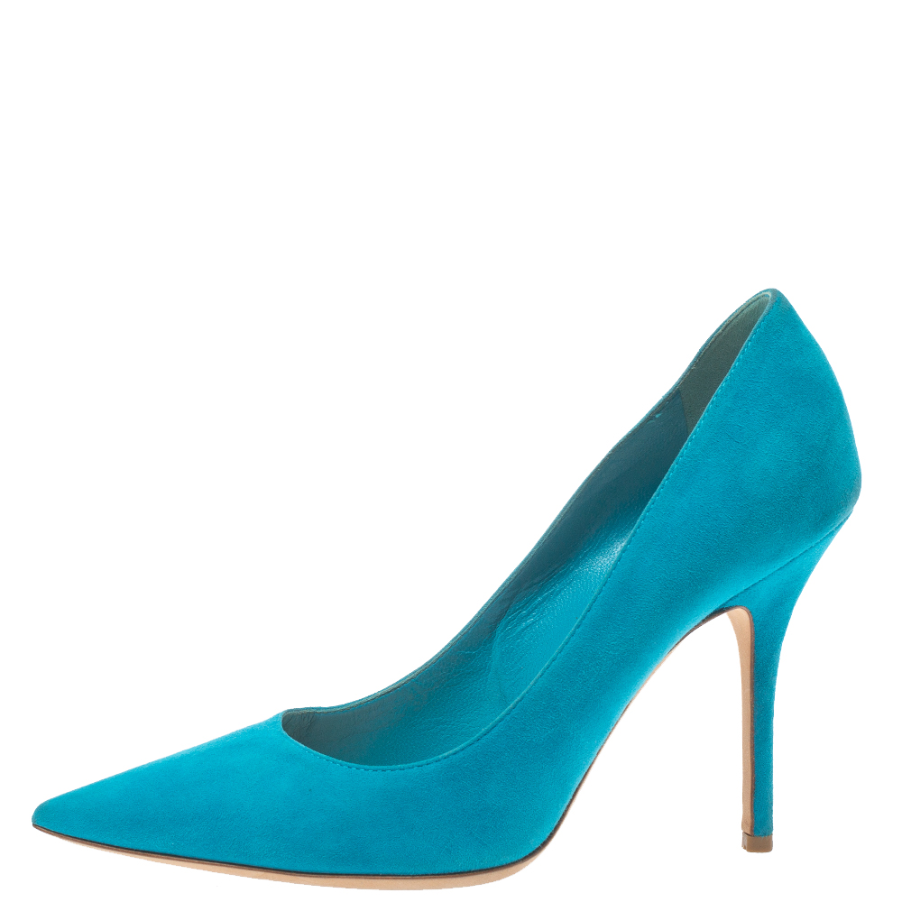 

Dior Blue Suede Leather Pointed Toe Pumps Size