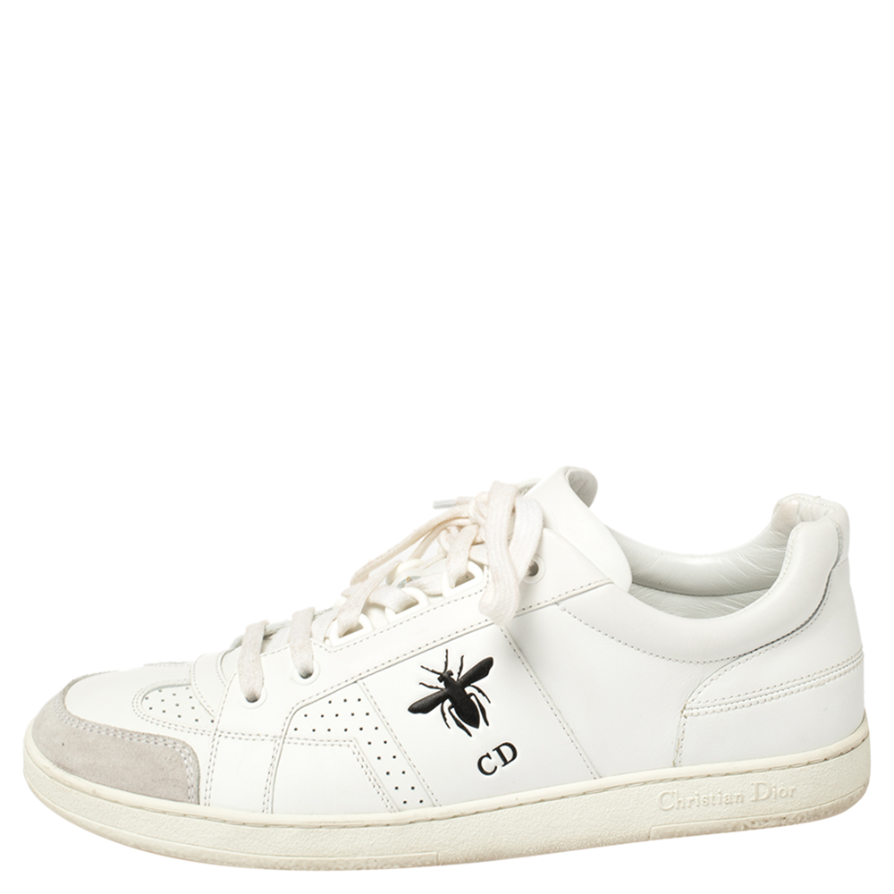 

Dior White Suede And Leather D Bee Low Top Sneakers Size