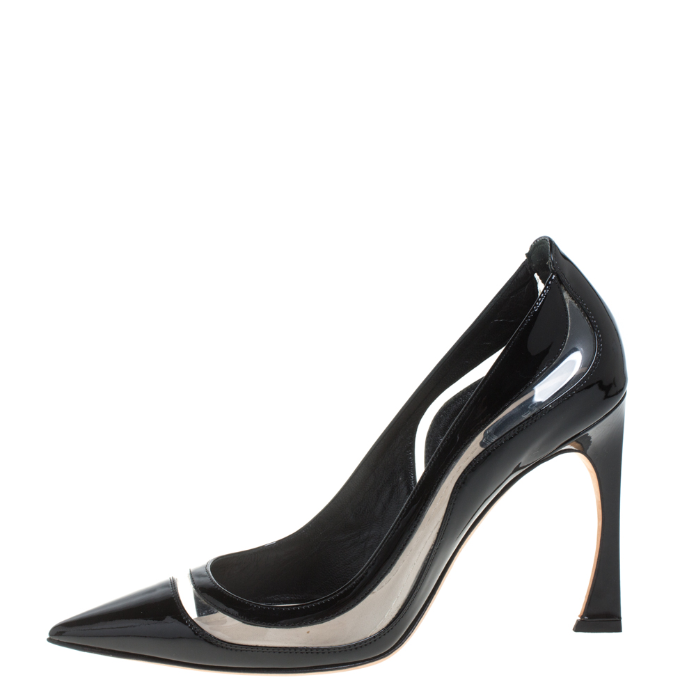 

Dior Black Patent Leather And PVC Pointed Toe Pumps Size